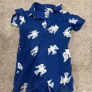 Blue Bird Print Kids short sleeve onesie